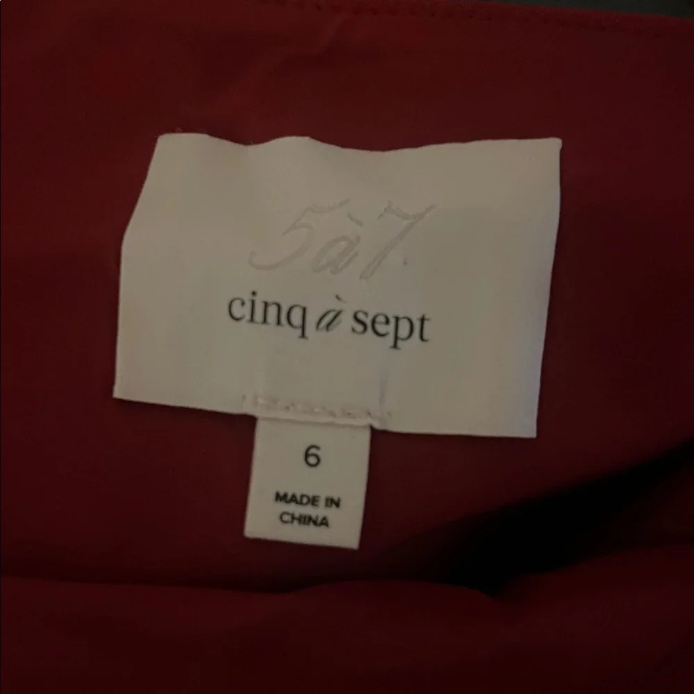 CINQ A SEPT RED WINNIE MINI RUCHED SPAGHETTI STRAP DRESS GREAT COND (6)